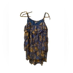 Cato Blue and Yellow Floral Skirt